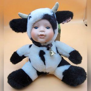 Stuffed Porcelain Baby Cow